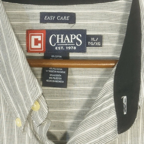 CHAPS Ralph Lauren Easy Care Long Sleeve Button Down Shirt Men's Large - Picture 5 of 7
